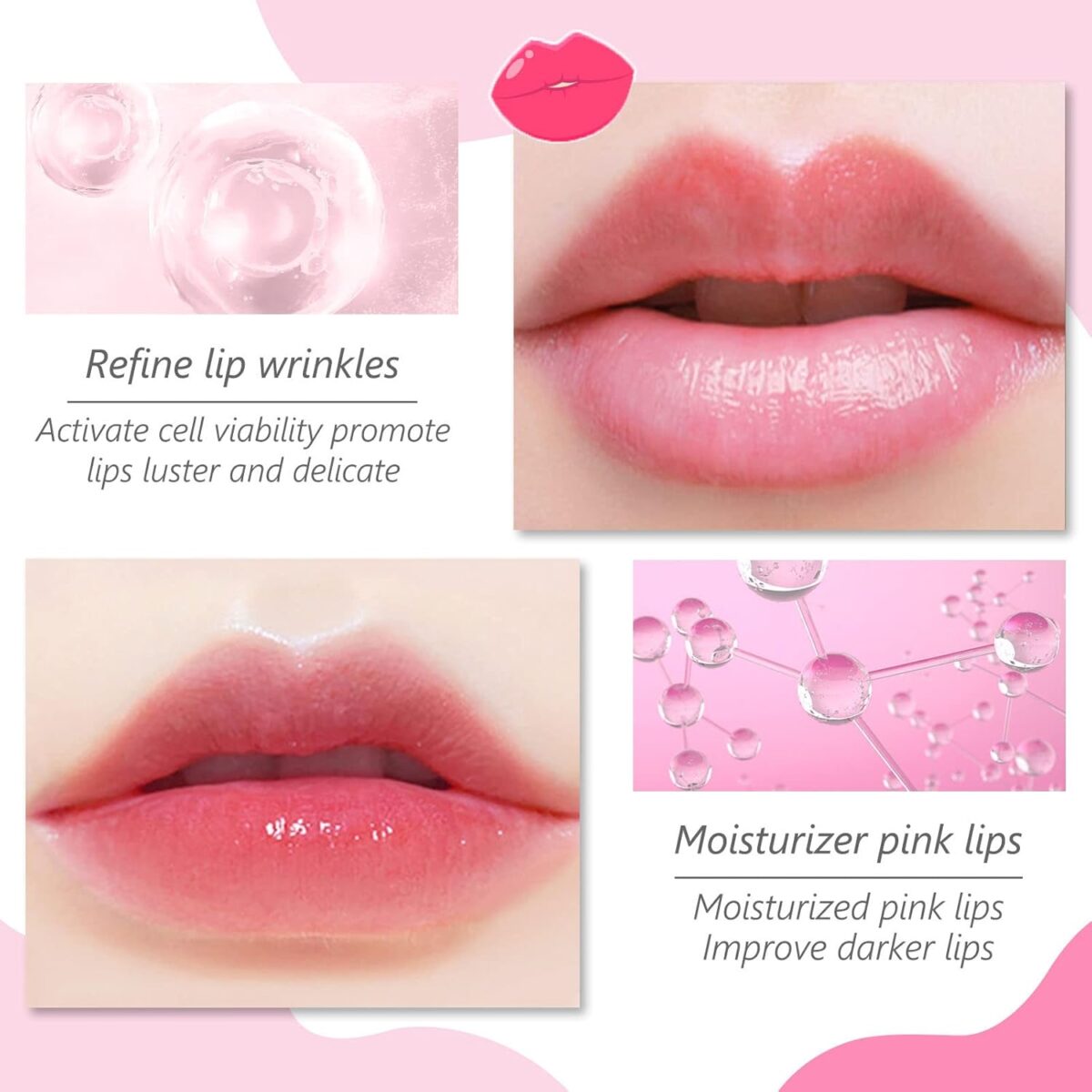 قناع ترطيب الشفاه - 20 قطعة (Rose Moisturizing Lip Mask) - Image 9
