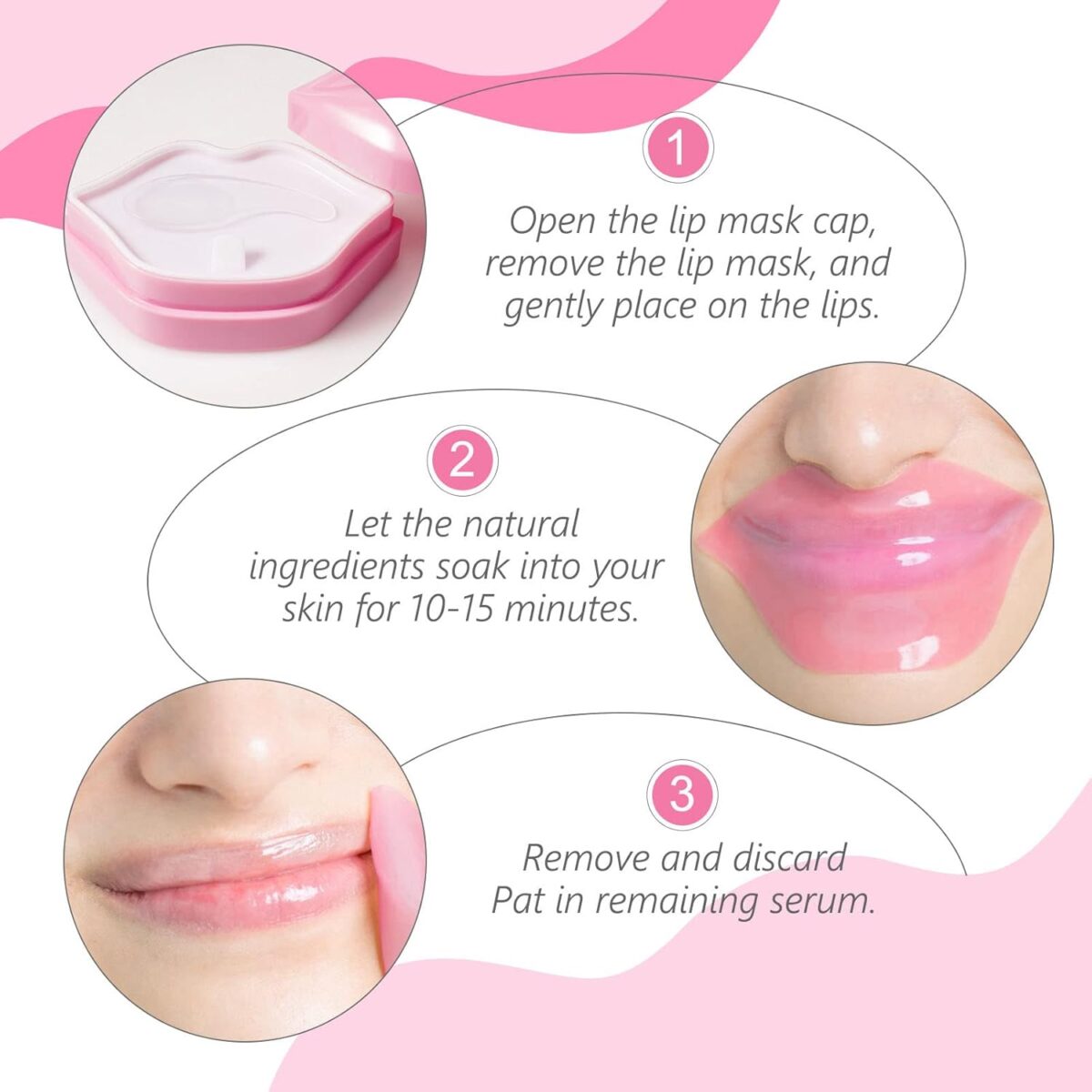 قناع ترطيب الشفاه - 20 قطعة (Rose Moisturizing Lip Mask) - Image 7